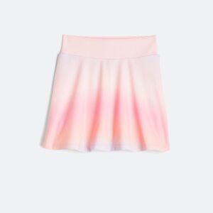 Pink and White Pleated Skater Mini Skirt